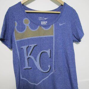 Kansas City Royals The Nike Tee Athletic Cut T-Shirt Women's- LARGE- Blue